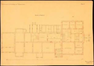 Herrenhaus, Gießmannsdorf Umbau und Erweiterung: Grundriss Erdgeschoss, Maßstabsleiste