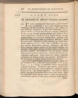 Caput XVIII. De Similitudine & Assinitate Linearum curvarum