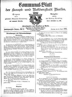 1881,17: No. 17, 24. April 1881