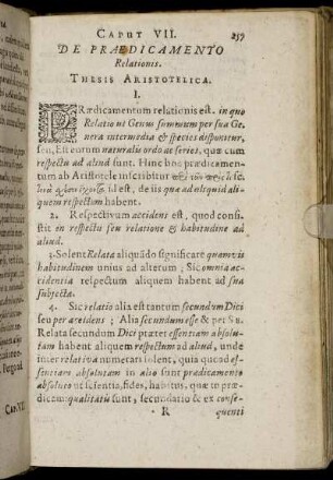 Caput VII. De Prædicamento Relationis.