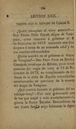 Leccion XXII. Vireyes bajo el reinado de Carlos II