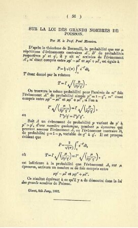 SUR LA LOI DES GRANDS NOMBRES DE POISSON.