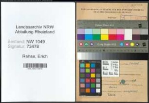 Entnazifizierung Erich Rehse , geb. 15.05.1915 (Wachtmeister)