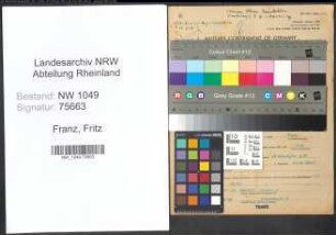 Entnazifizierung Fritz Franz , geb. 16.09.1905 (Schlossermeister)