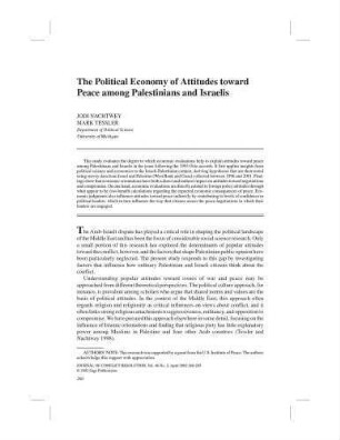 46: The political economy of attitudes toward peace among Palestinians and Israelis