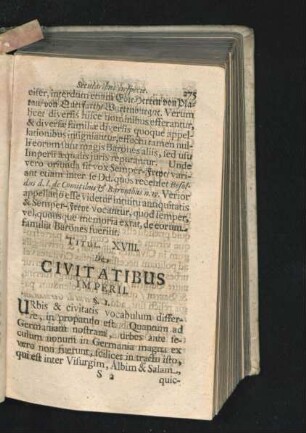 Titul. XVIII. De Civitatibus Imperii.