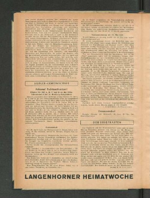 Vorstandssitzung am 15. Mai 1952