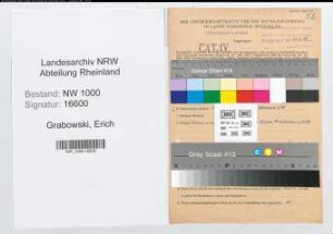 Entnazifizierung Erich Grabowski, geb. 03.10.1904 (Vertreter)