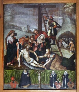 Kreuzabnahme Christi mit Stifterfiguren
