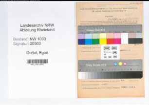 Entnazifizierung Egon Oertel, geb. 08.09.1902 (Bankangest.)