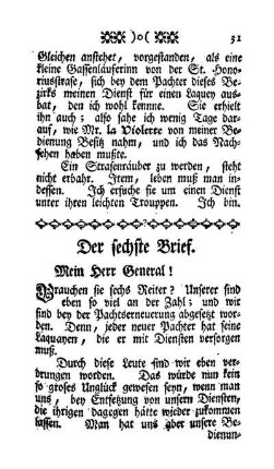 Der sechste Brief - Mein Herr General!