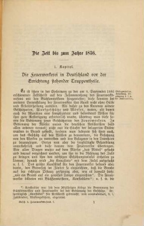 Geschichte des Feuerwerkswesens : Festschrift zum 8. September 1886, dem 50jährigen Gedenktage, an welchem das Feuerwerkspersonal zufolge Allerhöchster Kabinets-Ordre in seiner jetzigen Organisation begründet wurde, 1. Die Zeit bis zum Jahre 1836