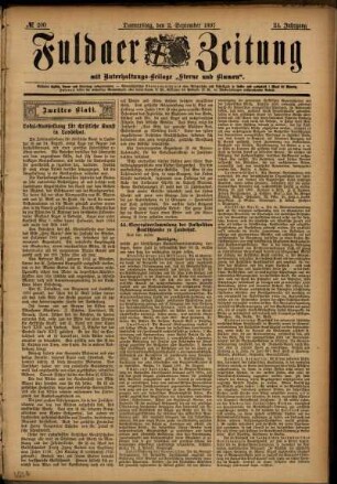 Zweite Ausgabe vom Donnerstag, den 02. September 1897.