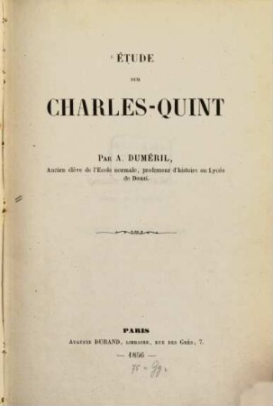 Étude sur Charles-Quint