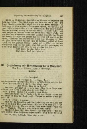 Zergliederung und Worterklärung der 5 Hauptstücke : (Schluß)