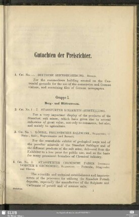 Gutachten der Preisrichter