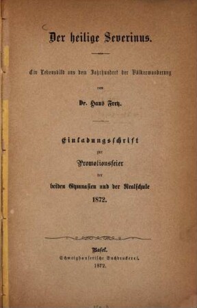 Der heilige Severinus
