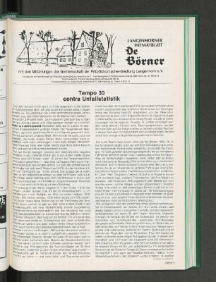 Tempo 30 contra Unfallstatistik