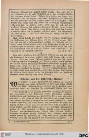 Schiller und die ästhetische Kultur