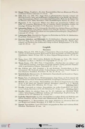 Graphik; Miniaturen (Nr. 220-235)