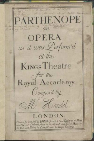 Parthenope, an opera