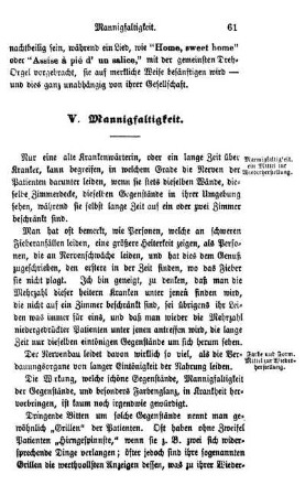 V. Mannigfaltigkeit.