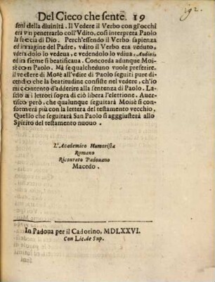Discorso Academico del Sordo che vede e del Cieco che sente