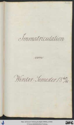 [S. 627] Wintersemester 1840/41