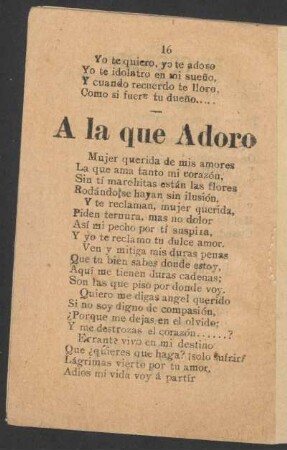 A la que adoro