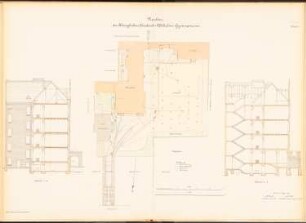 Friedrich-Wilhelm-Gymnasium, Berlin: 2 Schnitte 1:100, Lageplan 1:250