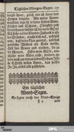 Ein täglicher Abend-Segen.