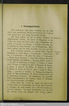 I. Vereinsgeschichte