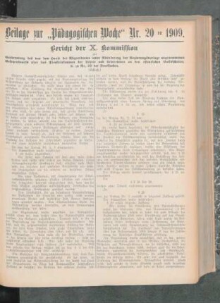 Beilage zur "Pädagogischen Woche" Nr. 20 - 1909