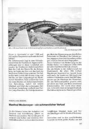 Abb. 1: Die neue Brücke in der Jückersmarsch auf Sylt zwischen Keitum und Munkmarsch. Foto: M. Wedemeyer 2008
