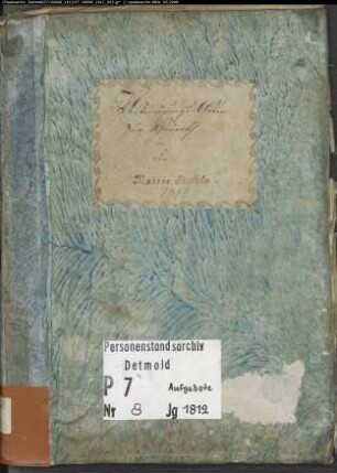 Belegakte zum Aufgebotsregister 1812 der Mairie Südlohn