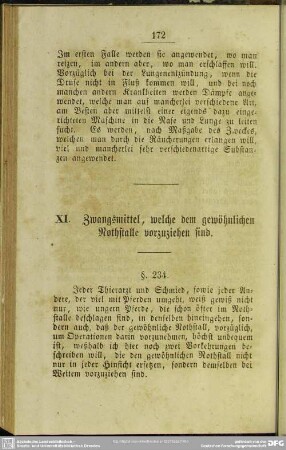 XI. Zwangsmittel, welche dem gewöhnlichen Nothstalle vorzuziehen sind