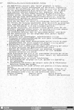 Erklärung der Sozialdemokratischen Partei