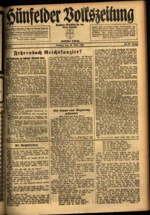 Ausgabe vom Freitag, den 18. Juni 1920.
