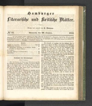 No. 87. 29. Oktober 1851