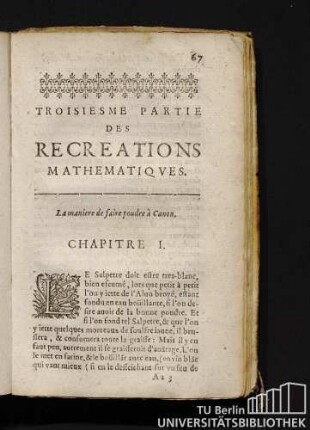 La maniere de faire pudre à Canon. Chapitre I.