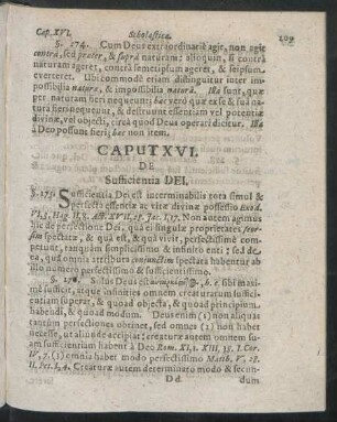 Caput XVI. De Sufficientia Dei.