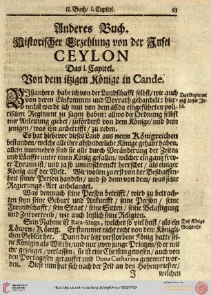 II. Anderes Buch historischer Erzehlung von der Insel Ceylon