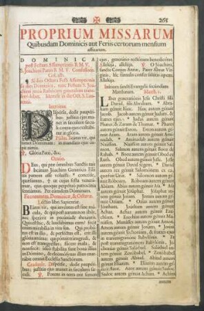 Proprium Missarum Quibusdam Dominicis aut Feriis certorum mensium affixarum