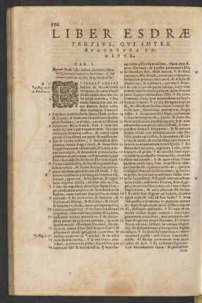 Liber Esdrae Tertivs, Qvi Inter Apocrypha Ponitvr.