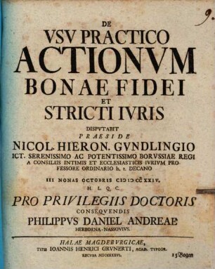 De Vsv Practico Actionvm Bonae Fidei Et Stricti Ivris