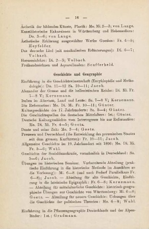 16, Geschichte und Geographie