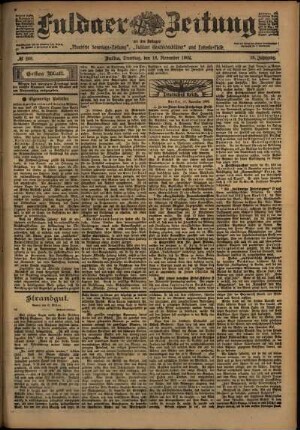 Erste Ausgabe vom Dienstag, den 18. November 1902.