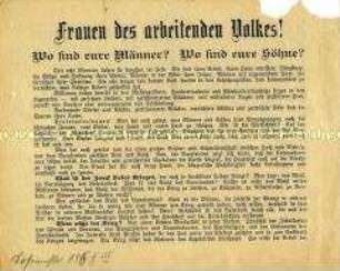 Anti-Kriegs-Flugblatt mit Aufruf zum Kampf für den Sozialismus