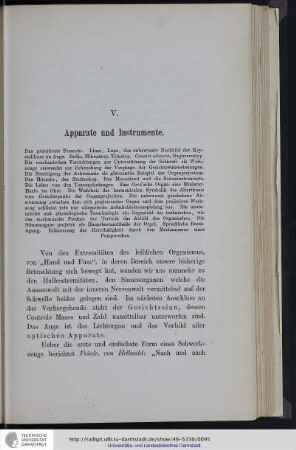 V. Apparate und Instrumente
