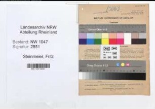 Entnazifizierung Fritz Steinmeier , geb. 11.09.1903 (Angestellter)